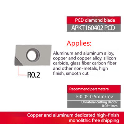 1033-Diamond inserts copper and aluminum special CNC lathe tools gemstone lathe cutter grain super bright PCD cutter head diamond cutter head Shandong Denso Pricision Tools Co.,Ltd.